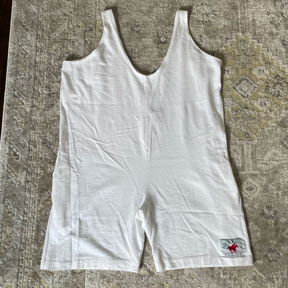 Vintage Boca Raton Polo Club Made in USA White Playsuit Romper - Picture 8 of 16